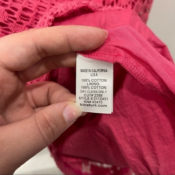 Trina Turk Sleeveless Sheath Dress Pink Crochet Lace 4 - Picture 5 of 7